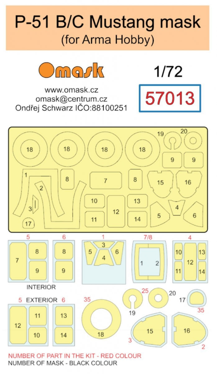 Omask 57013 P-51 B/C Mustang (pour Arma Hobby) 1/72