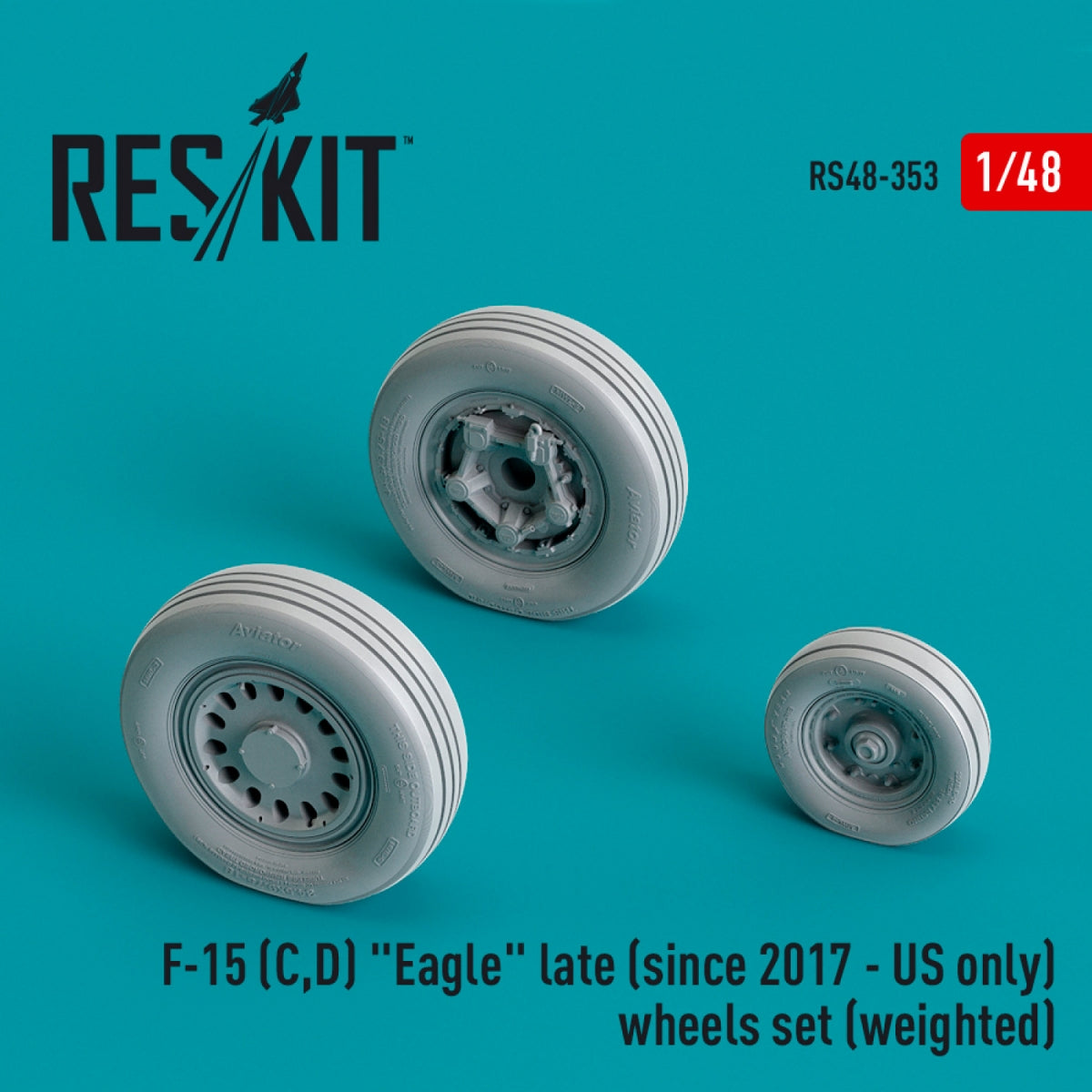 RESKIT RS48-0353 F-15 (C,D) EAGLE LATE (DEPUIS 2017 - ÉPISODE UNIQUEMENT AUX ÉTATS-UNIS) JEU DE ROUES (LESTÉ) (RÉSINE ET IMPRESSION 3D) 1/48