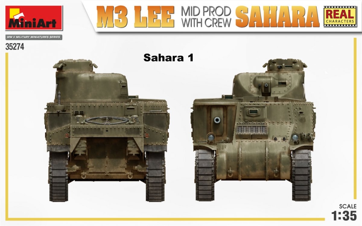 MiniArt 35274 M3 LEE MID FABRIQUÉ PAR SAHARA AVEC ÉQUIPAGE 1/35 – immagine 4
