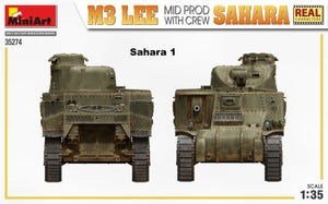 MiniArt 35274 M3 LEE MID FABRIQUÉ PAR SAHARA AVEC ÉQUIPAGE 1/35 – immagine 4