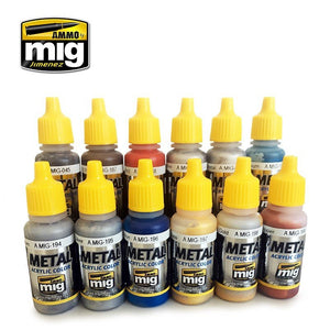 AMMO de Mig Jimenez 7175 COULEURS MÉTALLIQUES ENSEMBLE (12x17ml) – image 2