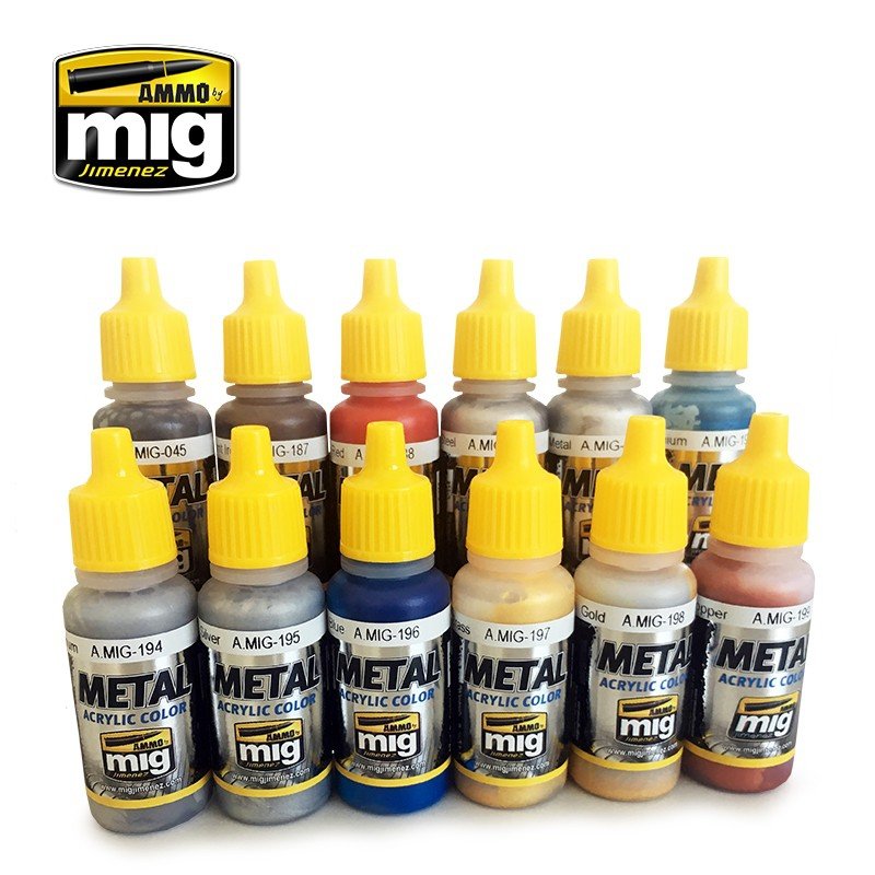 AMMO de Mig Jimenez 7175 COULEURS MÉTALLIQUES ENSEMBLE (12x17ml) – image 2