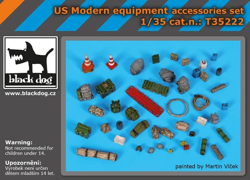 Ensemble d&amp;#39;accessoires d&amp;#39;équipement moderne américain Black Dog T35222 1/35