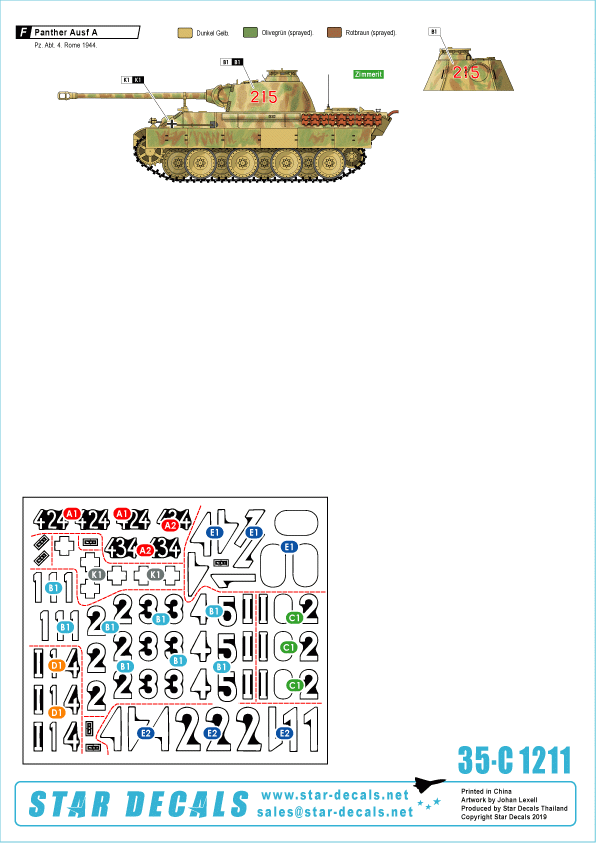 Star Decals 35-C1211 Chars allemands en Italie n° 11 Panther A &amp;amp; G 1/35 – image 2