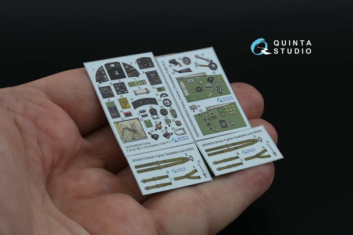 Intérieur imprimé en 3D et coloré sur papier décalcomanie Quinta Studio QD48534 Fairey Fulmar Mk.II (Trumpeter) 1/48 – Bild 3