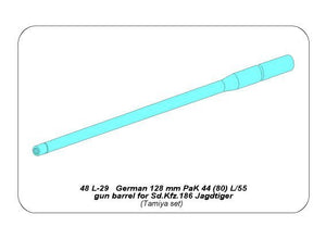 Canon de pistolet Aber 48L-29 128mm PaK 44 L/55 pour Sd.Kfz.186 Jagdtiger (1/48) – image 3