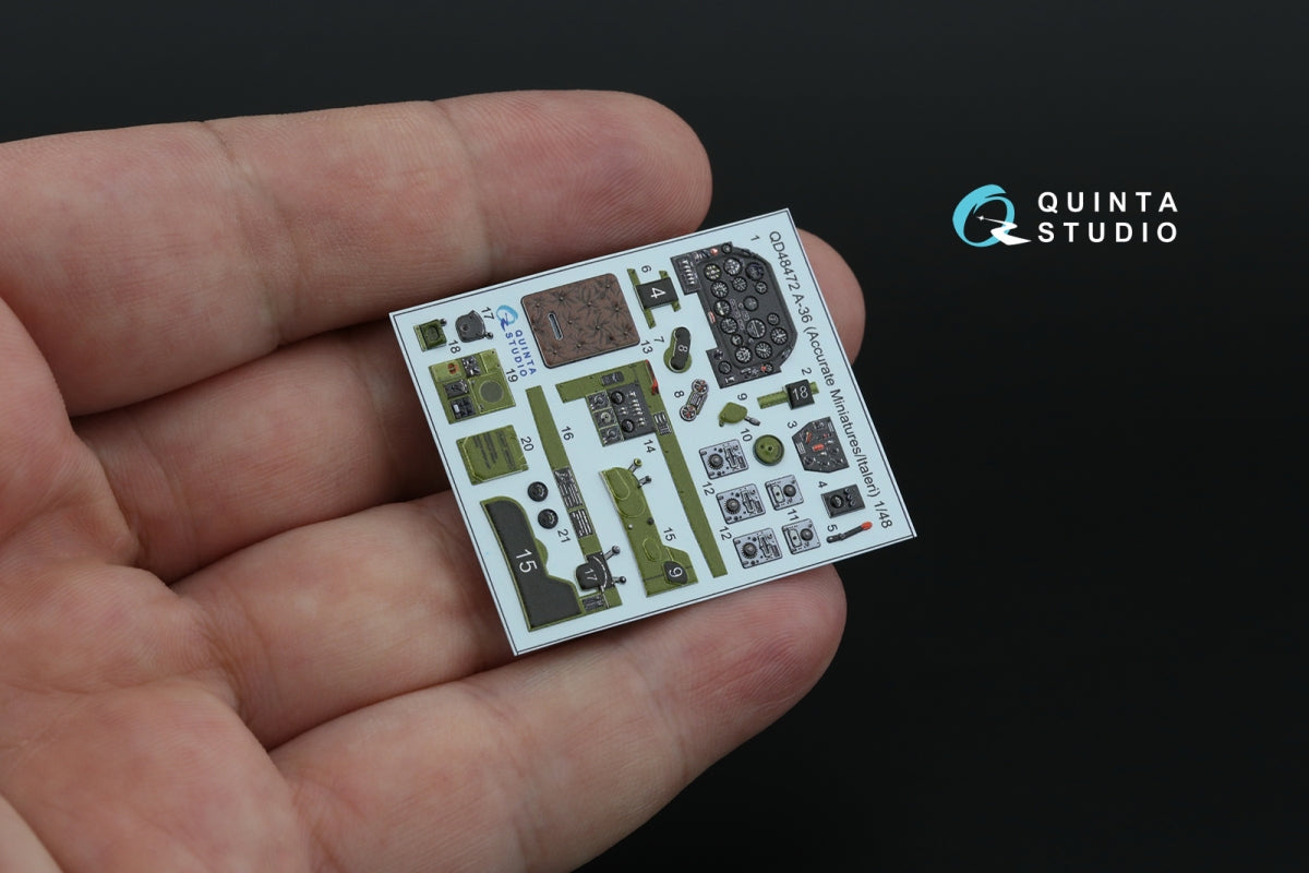 Quinta Studio QD48472 A-36 Intérieur coloré imprimé en 3D sur papier décalcomanie (Accurate Miniatures/Italeri) 1/48 – immagine 6