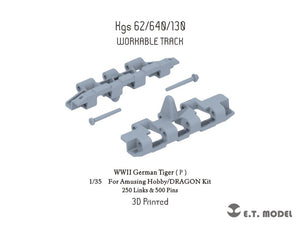 ET Model P35-080 Char allemand Tiger (P) de la Seconde Guerre mondiale, chenilles fonctionnelles (impression 3D), échelle 1/35