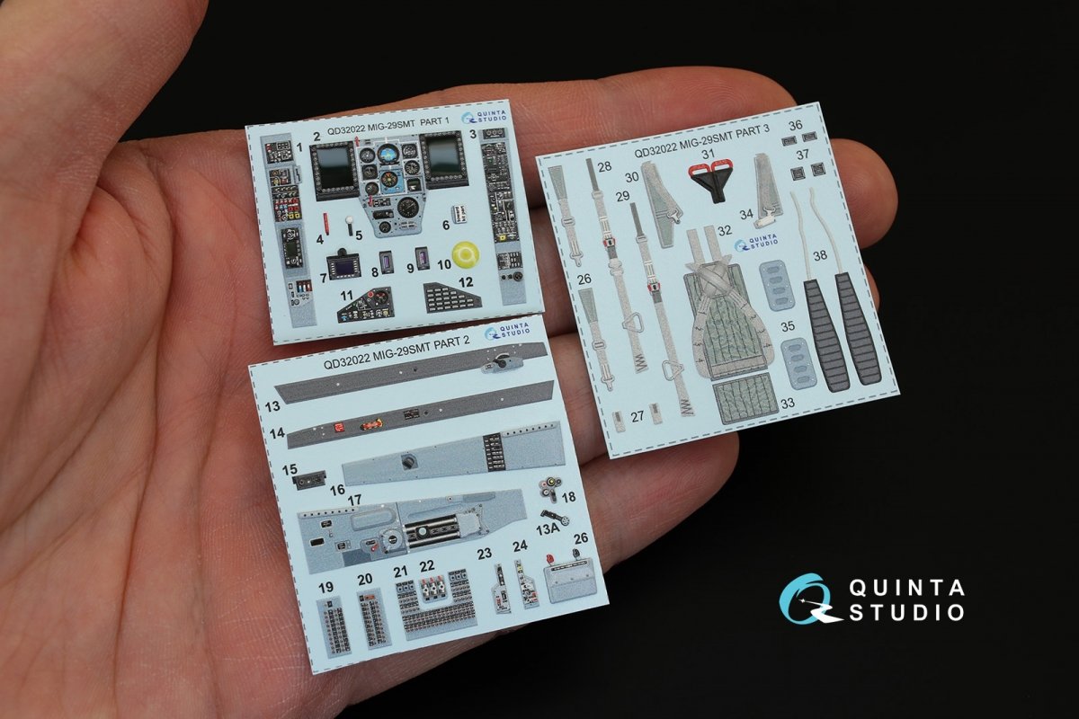 Intérieur imprimé en 3D et coloré sur papier décalcomanie Quinta Studio QD32022 MiG-29SMT (pour maquette Trumpeter) 1/32 – image 3