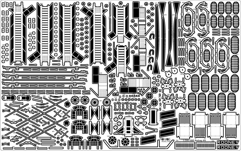 Pontos 23007F1 HMS RODNEY 1942 Kit de détails au 1/200 – image 29