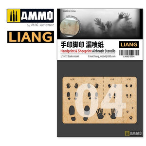 Pochoirs aérographe Liang 0004 pour empreintes de mains et de chaussures