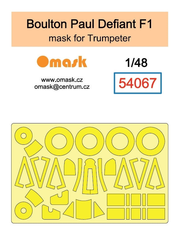 Masque Omask 54067 Boulton Paul Defiant F1 (pour Trumpeter) 1/48