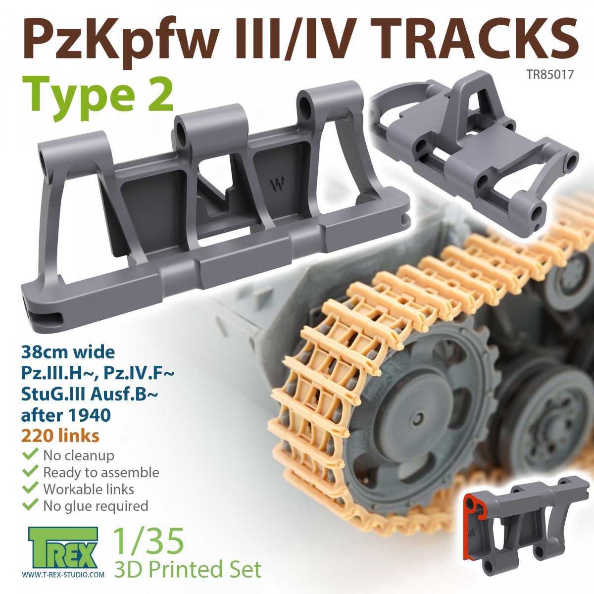 T-Rex Studio TR85017 PzKpfw.III/IV Pistes Type 2 1/35