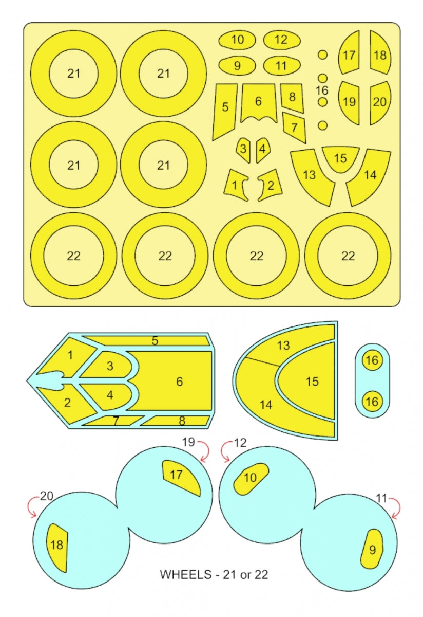 Masque Omask 54071 I-16 type 5 (pour Zvezda) 1/48 – imagen 2