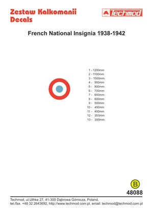 Techmod 48088 - Insignes nationaux français 1938-1942 (1/48) – immagine 2