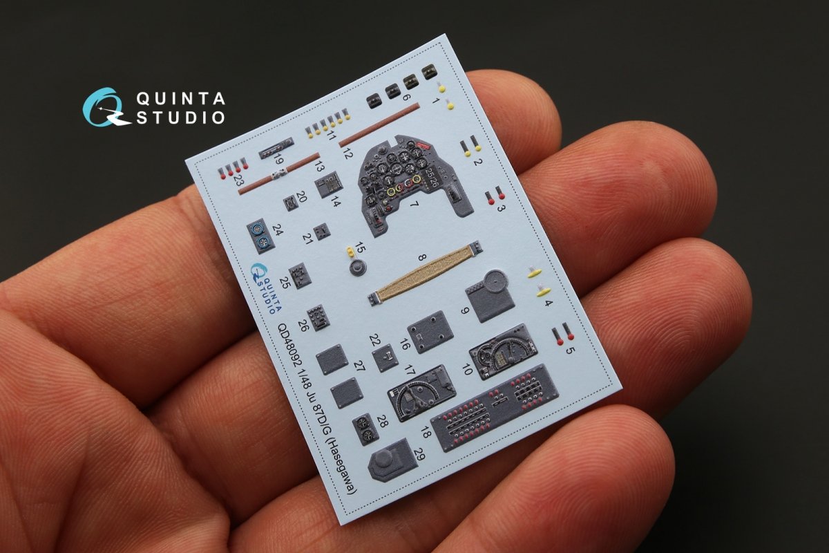 Intérieur imprimé en 3D et coloré sur papier décalcomanie Quinta Studio QD48092 Ju 87D/G (pour maquette Hasegawa) 1/48 – immagine 4