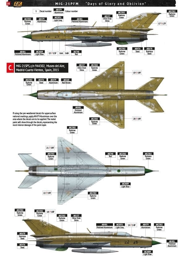 AK Interactive AK148003 MiG-21PFM Days of Glory and Oblivion 1/48 – immagine 5