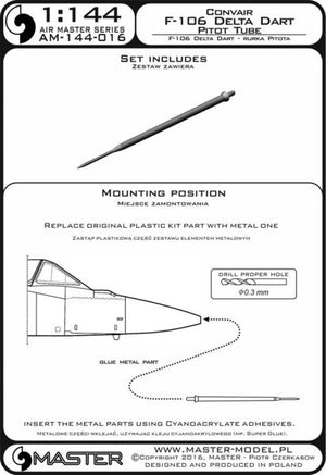 Master AM-144-016 F-106 Delta Dart - Tube de Pitot 1/144 – image 3