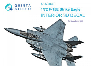 Intérieur imprimé en 3D et coloré pour le F-15E de Quinta Studio QD72039 (Academy) à l&amp;#39;échelle 1/72