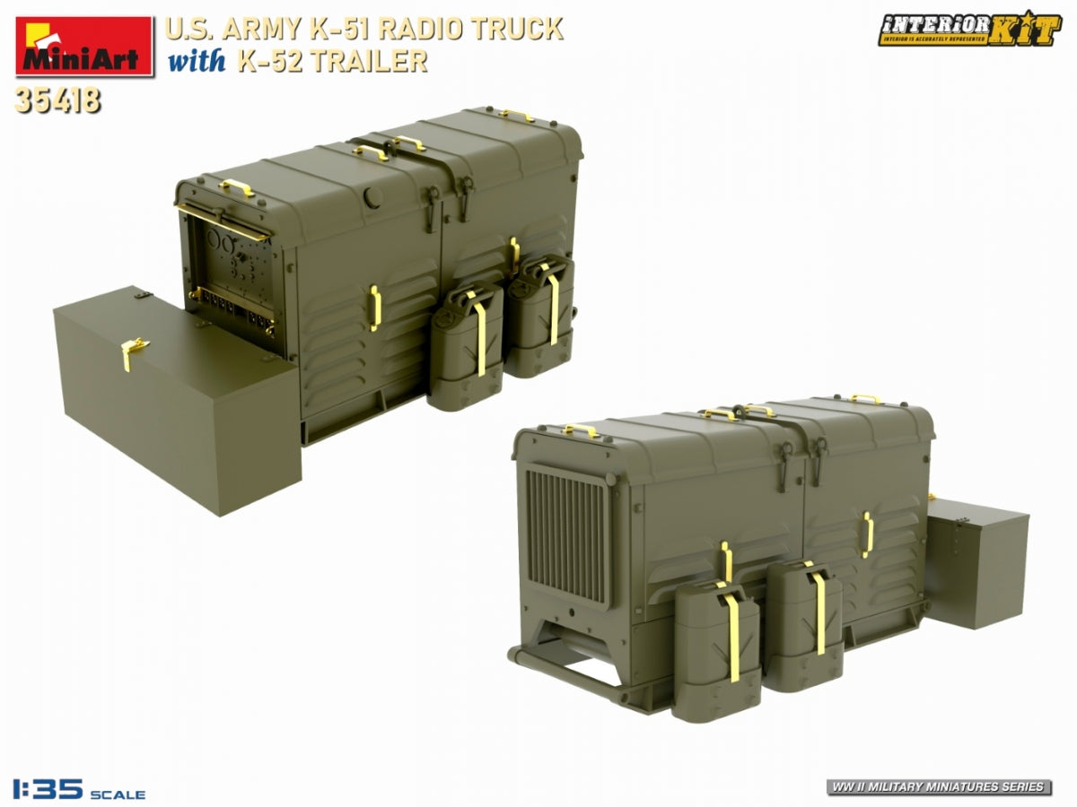 MiniArt 35418 Camion radio K-51 de l&amp;#39;armée américaine avec remorque K-52. Kit intérieur 1/35 – image 8