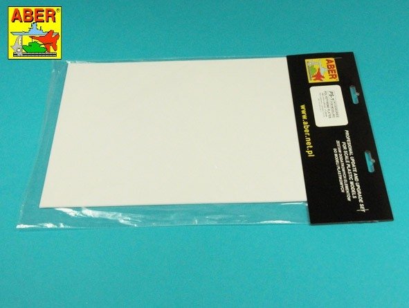 Plaques de polystyrène blanc Aber PS-1 195 x 315 x 0,25 mm x 5 pièces.