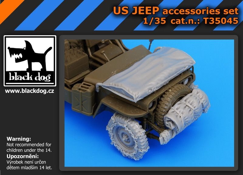 Ensemble d'accessoires Black Dog T35045 pour Jeep américaine, échelle 1/35