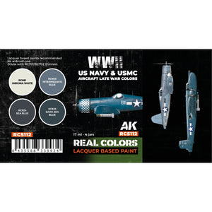 AK Interactive RCS112 Avions de l&amp;#39;US Navy et de l&amp;#39;USMC de la Seconde Guerre mondiale, couleurs de fin de guerre, 4 x 17 ml – image 2
