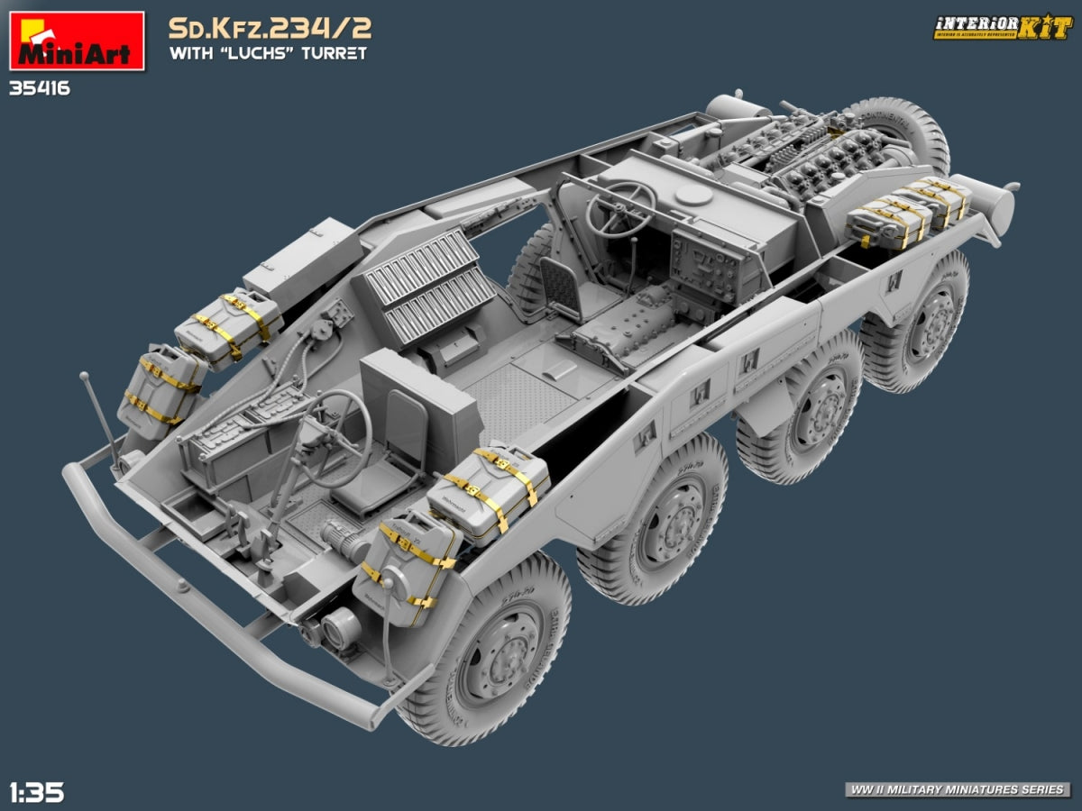 MiniArt 35416 Sd.Kfz.234/2 AVEC TOURELLE LUCHS. KIT INTÉRIEUR 1/35 – Bild 13