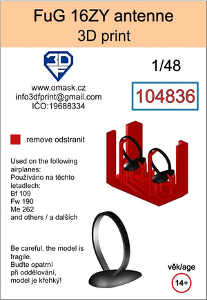 Omask 104836 Antenne FuG ZY impression 3D 1/48  – imagen 2