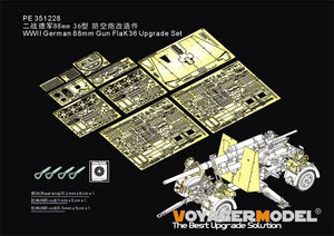Kit de mise à niveau Voyager Model PE351228 pour canon allemand de 88 mm FlaK36 de la Seconde Guerre mondiale (pour Border BT-013) à l&amp;#39;échelle 1/35