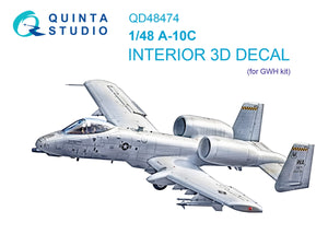 Intérieur coloré imprimé en 3D sur papier décalcomanie Quinta Studio QD48474 A-10C (GWH) 1/48