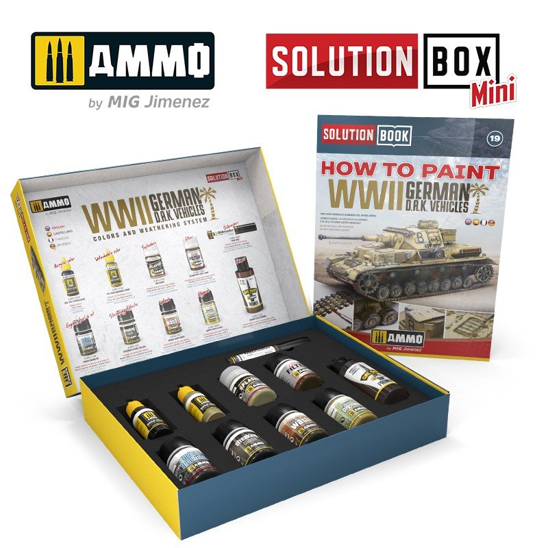 Munitions de Mig Jimenez 7902 SOLUTION BOX MINI – Véhicules DAK allemands de la Seconde Guerre mondiale – image 2