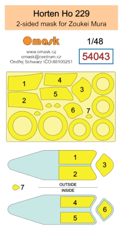 Omask 54043 Masque double face Horten Ho 229 (pour Zoukei Mura) 1/48 – immagine 2