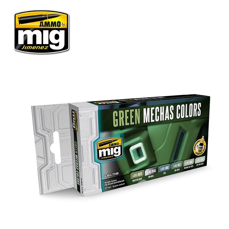 Munitions Mig Jimenez 7149 Vert Mechas Couleurs 6x17ml