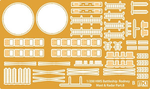 MK1 Design MS-20014 HMS RODNEY MAST&amp;amp;RADAR SET 1/200 – immagine 4
