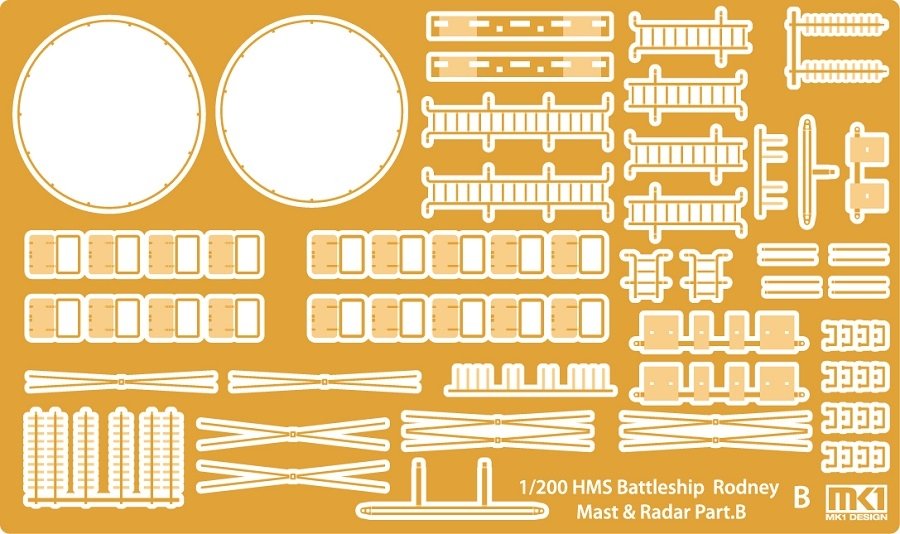 MK1 Design MS-20014 HMS RODNEY MAST&amp;amp;RADAR SET 1/200 – immagine 4