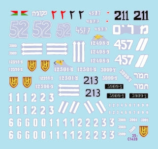 Star Decals 35-C1428 Marquages ​​des premiers véhicules blindés de Tsahal (IDF) n° 2. Véhicules blindés israéliens (1948-1949) : Sherman 75 mm, Sherman 105 mm, Cromwell Mk IVF, Hotchkiss 39 H, Vickers Light Tank Mk VI B. Échelle : 1/35  – Bild 2