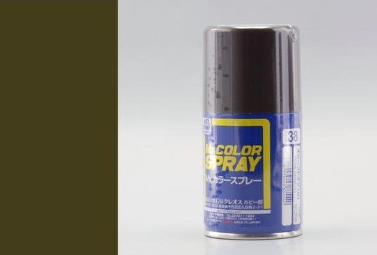 Mr.Hobby S-038 Vert olive (2) - Spray (plat)