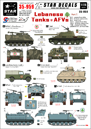 Star Decals 35-959 Chars et véhicules blindés libanais 1/35