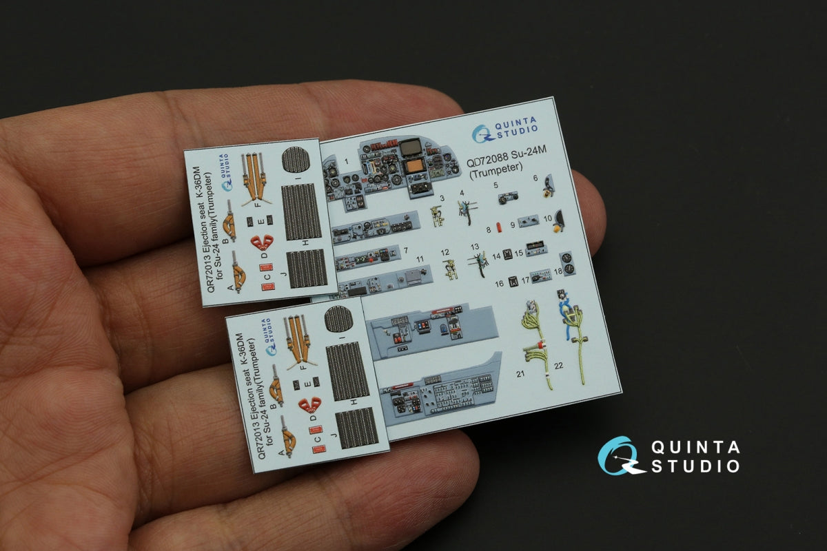 Intérieur imprimé en 3D et coloré sur papier décalcomanie Quinta Studio QD72088 Su-24M (Trumpeter) 1/72 – image 4