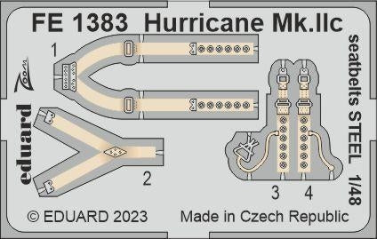 Ceintures de sécurité Eduard FE1383 Hurricane Mk. IIc en acier, Arma Hobby 1/48