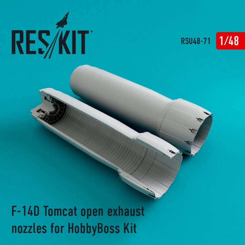 RESKIT RSU48-0071 Buses d&amp;#39;échappement ouvertes pour F-14D Tomcat, kit HobbyBoss 1/48