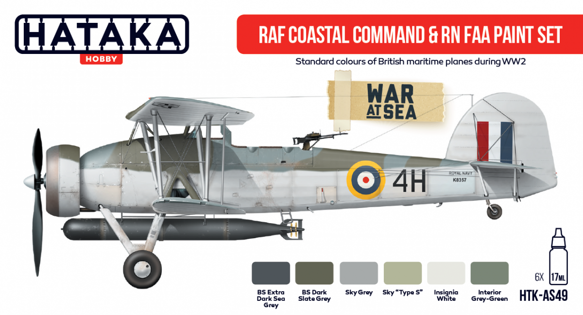 Peinture Hataka HTK-AS49 RAF Coastal Command &amp;amp; RN FAA (6x17ml)