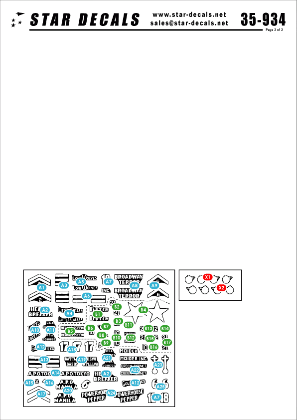 Star Decals 35-934 US 44TH CHAR BATTALION 1/35 – image 2