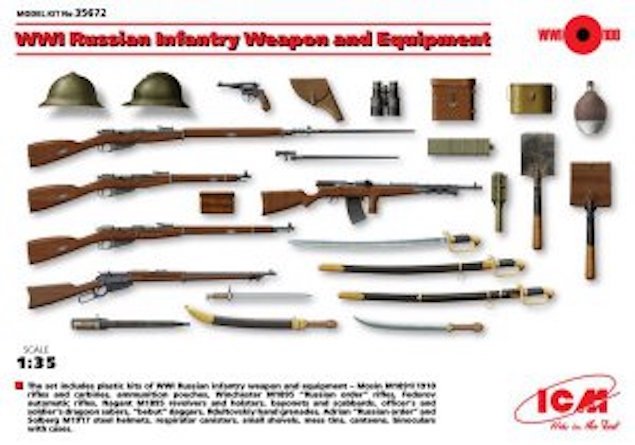 ICM 35672 Armes et équipements d'infanterie russe (Première Guerre mondiale) (1/35)