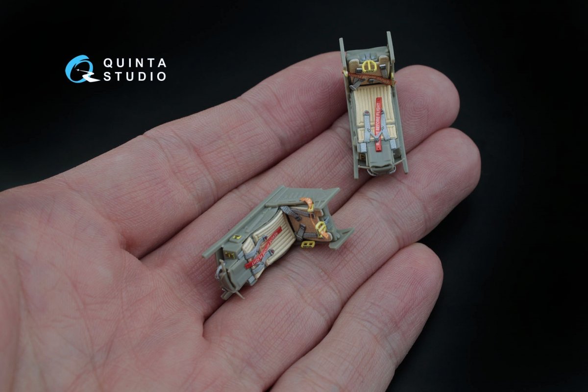 Intérieur imprimé en 3D et coloré sur papier décalcomanie pour le kit Kinetic (QD48045 F-16D (blocs 30/40/50) de Quinta Studio) à l&amp;#39;échelle 1/48 – immagine 7