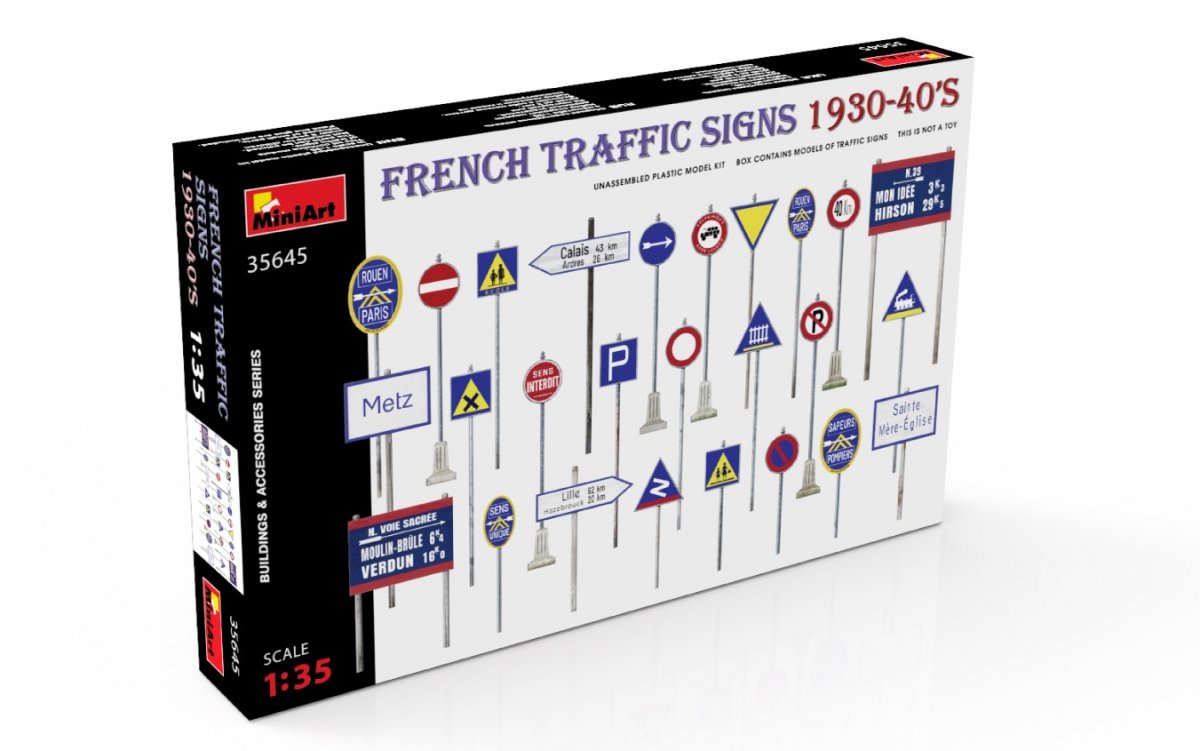 Miniart 35645 PANNEAUX DE SIGNALISATION ROUTIÈRE FRANÇAIS ANNÉES 1930-40 1/35 – image 2