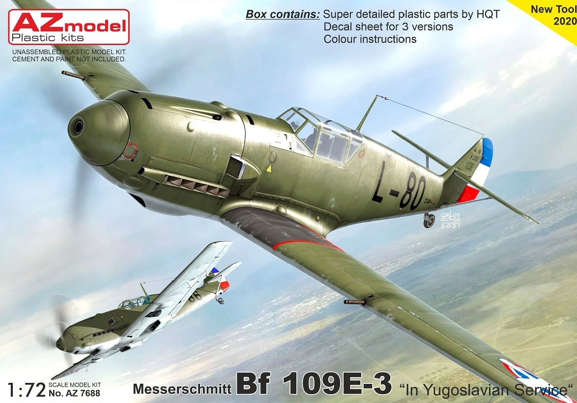 Maquette AZ7688 Bf 109E-3 « En service yougoslave » au 1/72