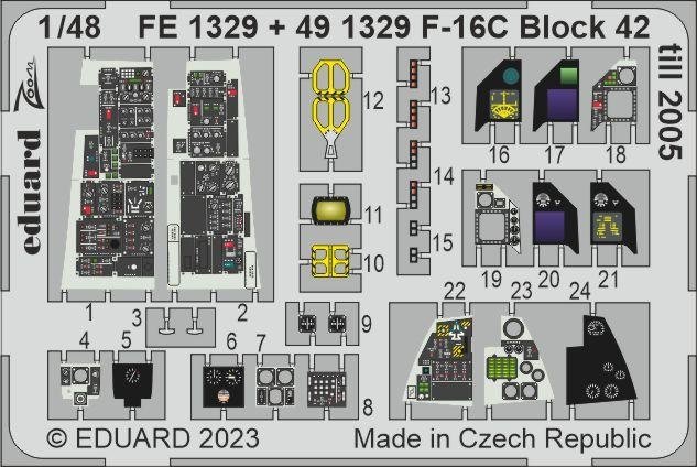 Maquette Eduard FE1329 F-16C Block 42 jusqu&amp;#39;en 2005 KINETIC MODEL 1/48