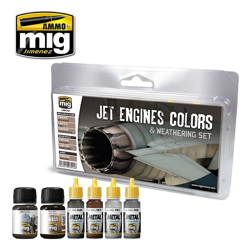 AMMO de Mig Jimenez 7445 ENSEMBLE DE COULEURS ET D'EFFET DE VIEILLISSEMENT